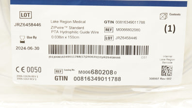 Boston Scientific M0066802080 ZIPwire Hydrophilic Guidewire, Straight 150cm (x)